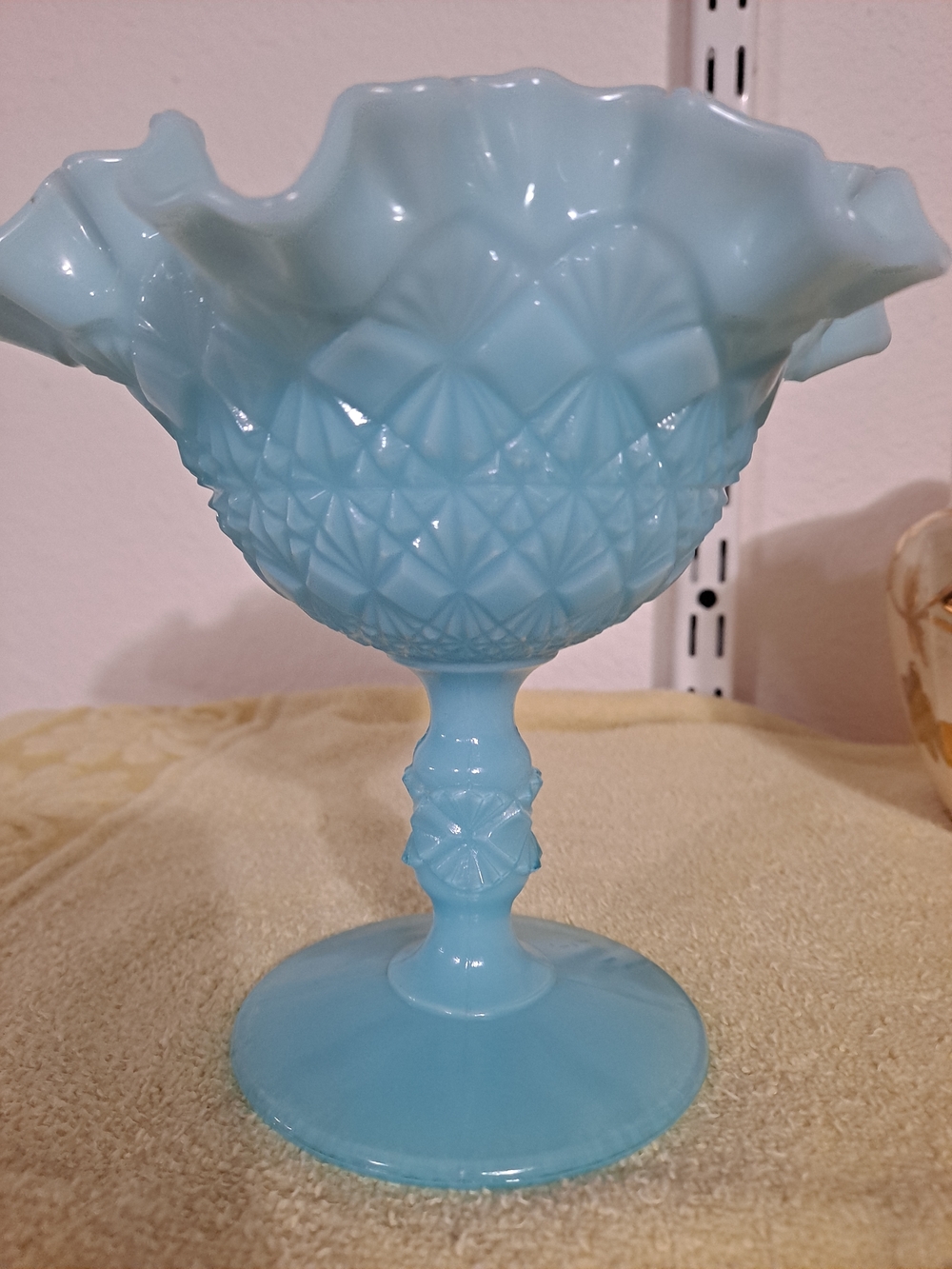 Blue Compote Pedestal Vase